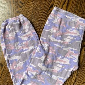 Monrow Pink/Purple Camo Jogger Sweat Pants / Nordstrom, M EUC